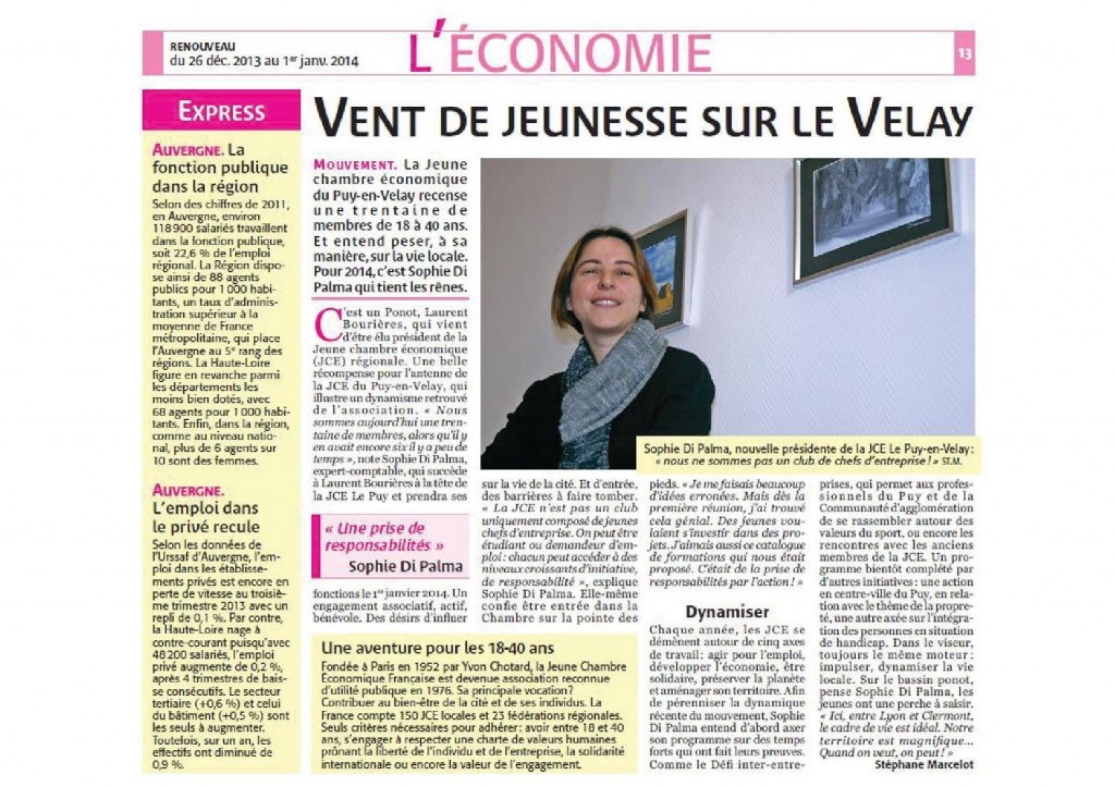 RENOUVEAU 26-12-2013 Vent de jeunesse sur le Velay